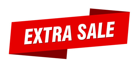 extra sale banner template. ribbon label sign. sticker