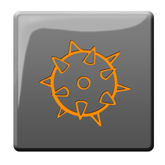 D Button mit virus Symbol