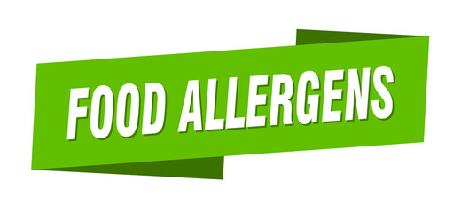 food allergens banner template. ribbon label sign. sticker