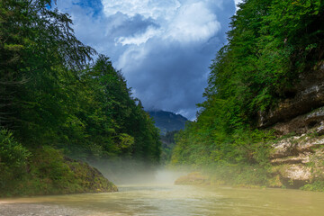 alpine river with the mist  © Marek