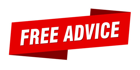 free advice banner template. ribbon label sign. sticker