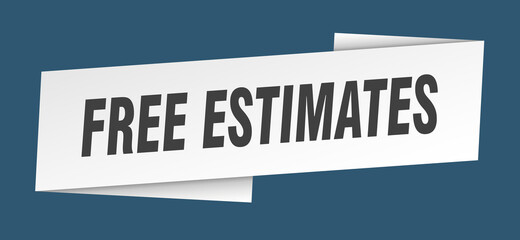 free estimates banner template. ribbon label sign. sticker