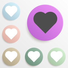 a heart badge color set. Simple glyph, flat vector of web icons for ui and ux, website or mobile application