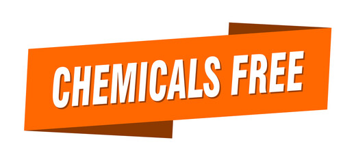 chemicals free banner template. ribbon label sign. sticker