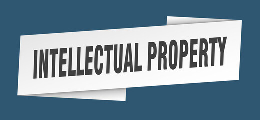 intellectual property banner template. ribbon label sign. sticker