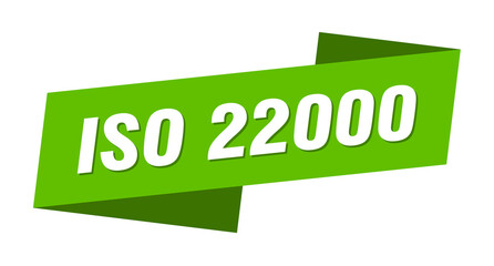 iso 22000 banner template. ribbon label sign. sticker