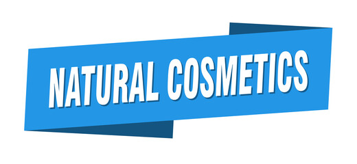 natural cosmetics banner template. ribbon label sign. sticker