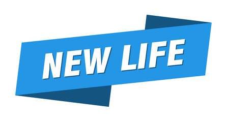 new life banner template. ribbon label sign. sticker