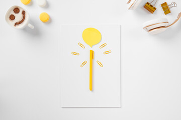 Creative space crop mockup with blank paperclip