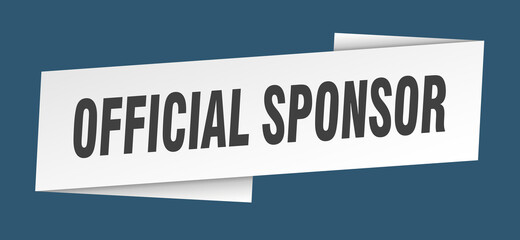 official sponsor banner template. ribbon label sign. sticker