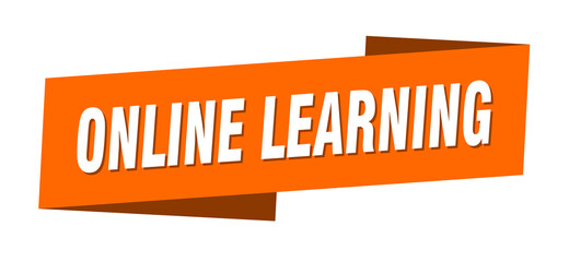 online learning banner template. ribbon label sign. sticker