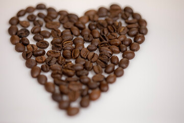 heart of coffee beans