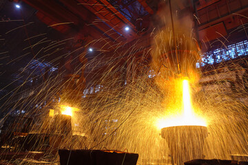 Metallurgy. Casting ingot. Electric arc furnace shop.