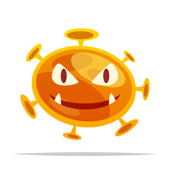 Cartoon evil virus vector isolated illustration