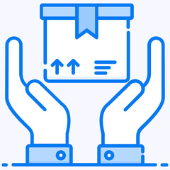 
Parcel in hands depicting safe delivery vector 
