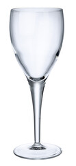 Empty wine glass isolated on white background