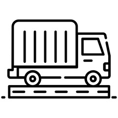 
A cargo transport vehicle, road freight icon in vector 

