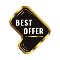 Best offer sale. golden and premium sale banner design