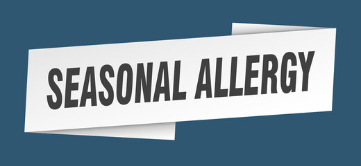 seasonal allergy banner template. ribbon label sign. sticker