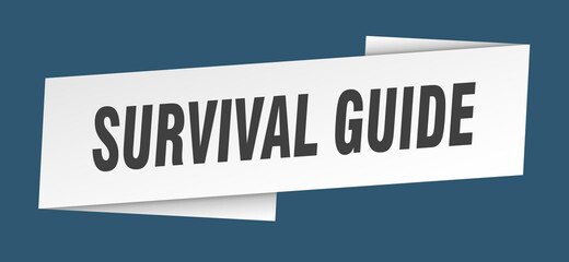 survival guide banner template. ribbon label sign. sticker