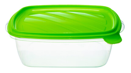 Empty plastic storage jar isolated on white