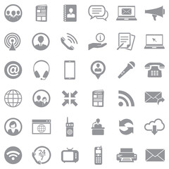Fototapeta premium Communication Icons. Gray Flat Design. Vector Illustration.