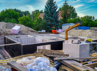 Baugrube für den Neubau eines Wohnhauses