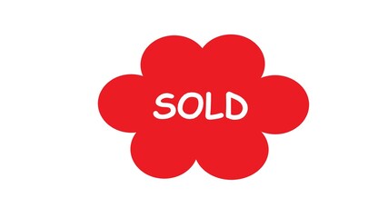 Sold out square sticker banner