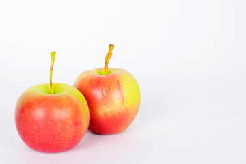 red apples on a white background