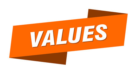 values banner template. ribbon label sign. sticker