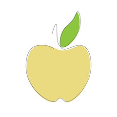 Apple fruit on white background, vector illustration