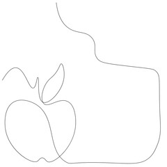 Apple on white background, vector illustration