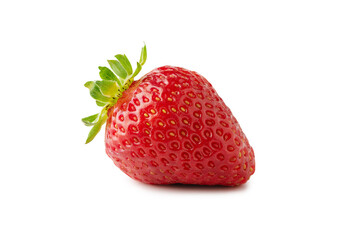 Ripe strawberry fruit isolated on white background. Clipping path