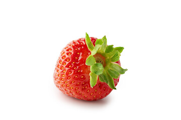Ripe strawberry fruit isolated on white background. Clipping path