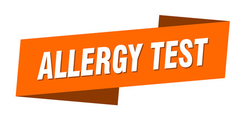 allergy test banner template. ribbon label sign. sticker