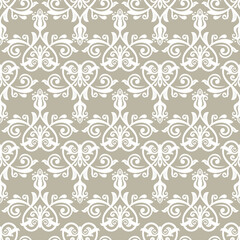 Orient vector classic white pattern. Seamless abstract background with vintage elements. Orient white background. Ornament for wallpaper and packaging