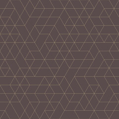Seamless brown and golden background for your designs. Modern vector brown and golden ornament. Geometric abstract pattern