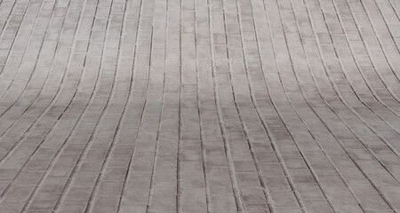 3d illustration Curved wooden wall backdrop It is the same texture continuously, light color