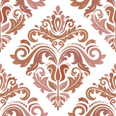 Classic seamless vector pattern. Damask orient ornament. Classic colored vintage background. Orient ornament for fabric, wallpaper and packaging