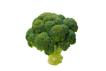 Fresh tasty broccoli isolated on white background.