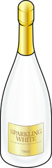 A white bottle / magnum of sparkling white wine.