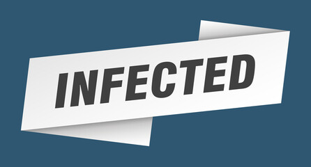 infected banner template. ribbon label sign. sticker