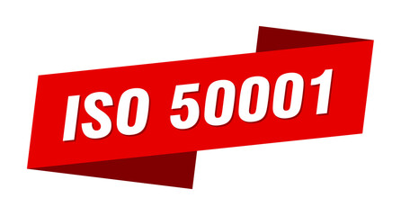 iso 50001 banner template. ribbon label sign. sticker