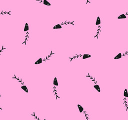 Obraz premium Abstract Pastel Colors Fishbone Shapes Repeating Vector Pattern Isolated Background