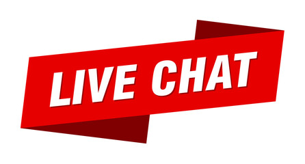 live chat banner template. ribbon label sign. sticker