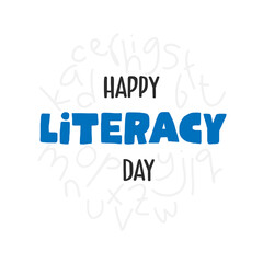 Design about International Literacy Day celebration, 8th September.