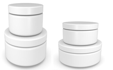 3d  cream container on white background