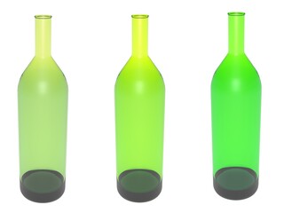 3d bottle on white background