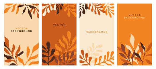 Fototapeta na wymiar Vector horizontal abstract background with copy space for text - autumn sale - bright vibrant banner, poster, cover design template, with yellow and orange leaves