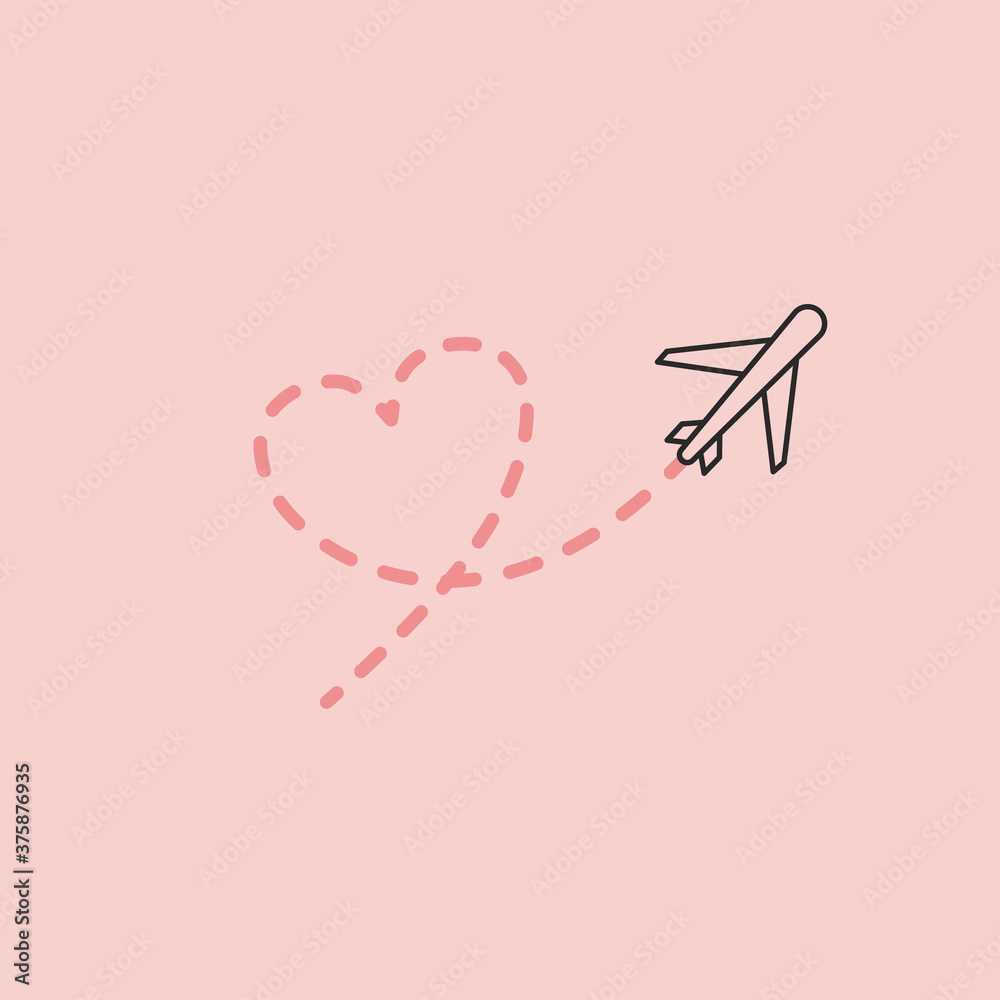 Poster vector abstract logo design template in simple linear style - love and friendship concept - tattoo a
